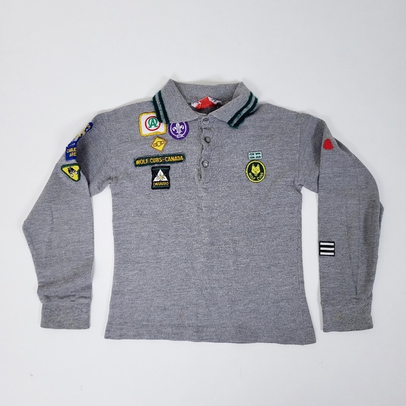 Vintage Other - Vintage Authentic Boy Scout Shirt Wolf Cubs Top long sleeve collar badges
